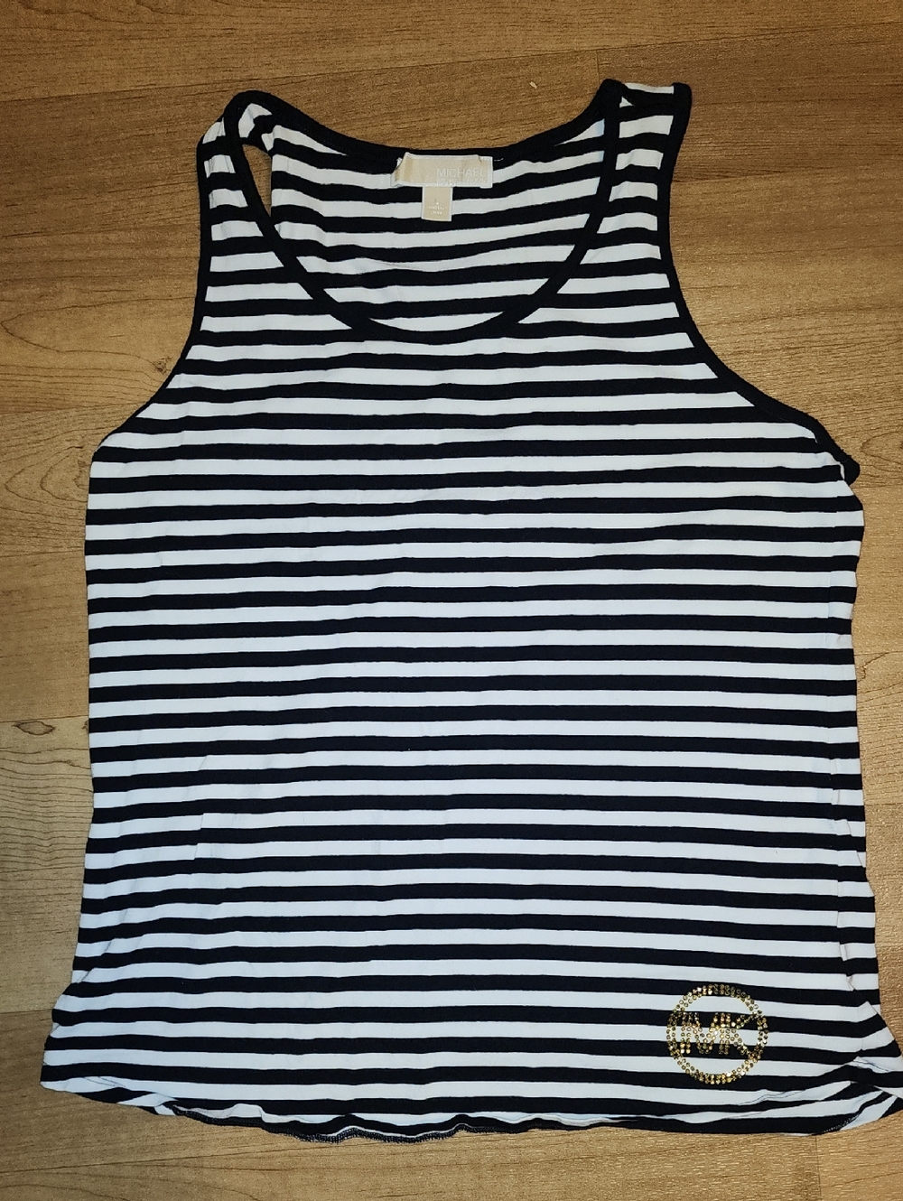 MICHAEL Michael Kors Black and White Striped Tank Top